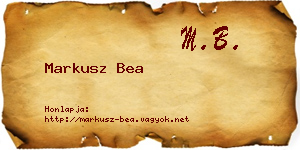 Markusz Bea névjegykártya